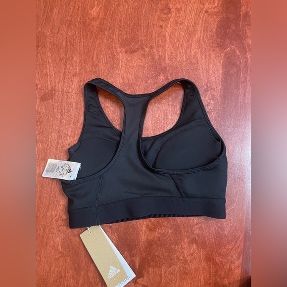 Adidas Training Workout Sports Bra Small Racer Back Mesh Black Padded NEW - Picture 6 of 8